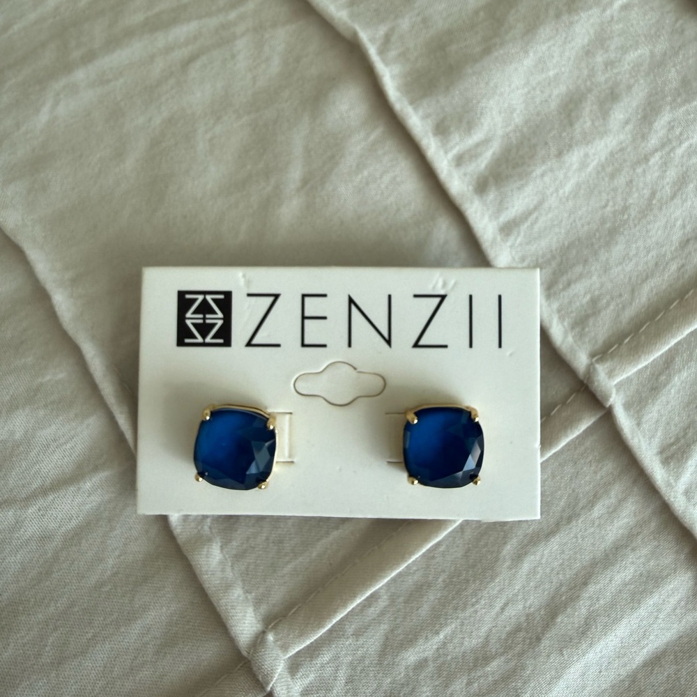 ZENZII Blue and Gold Earrings
